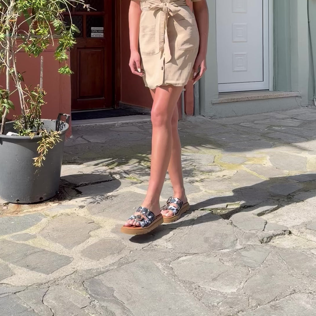 Cow Print Flatform Sandals