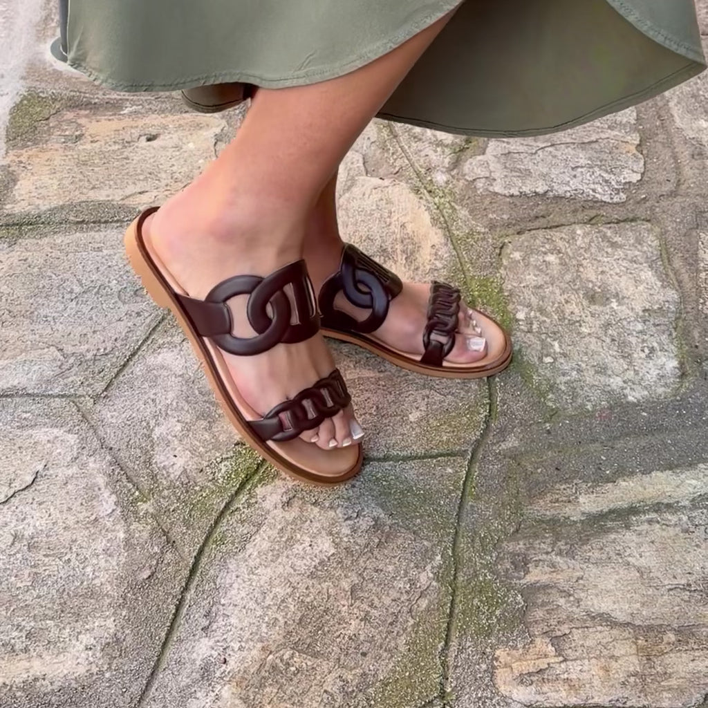Leather Flat Sandals